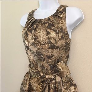 Eva Franco anthropologie gold cocktail dress